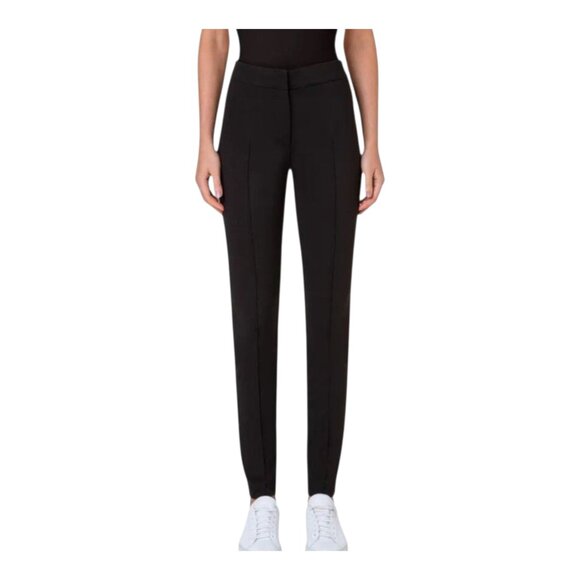 AKRIS Punto Mara Black Jersey Leggings Quiet Luxury Capsule Wardrobe Women's 14 - Picture 1 of 9